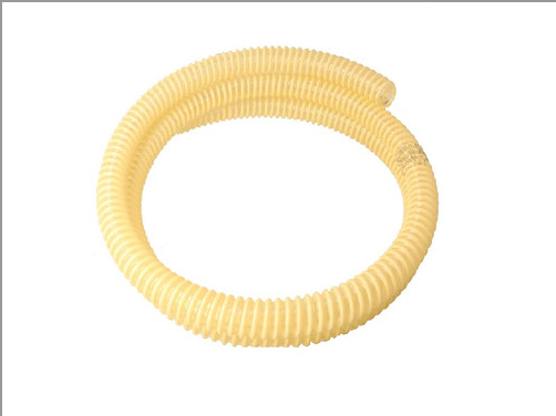 Beige rubber hose on a white background