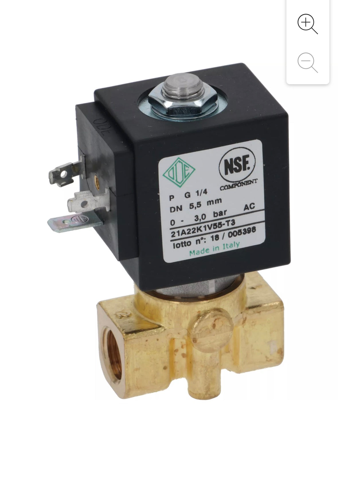 ODE 2-Way Solenoid Valve 1/4" 230V – Hot Water & Boiler Fill (Nuova Simonelli & Spaziale)