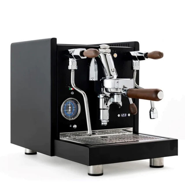 Quick Mill Aquila Rotary Pump Black with Wood - Rotary Pump - PID - Shot Timer