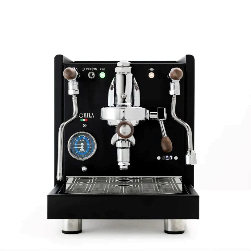 Quick Mill Aquila Rotary Pump Black with Wood - Rotary Pump - PID - Shot Timer