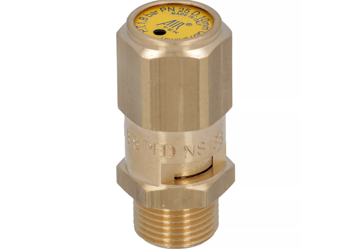 Espresso Machine Boiler Safety Valve – 3/8" M, 1.8 Bar, CE-PED Certified