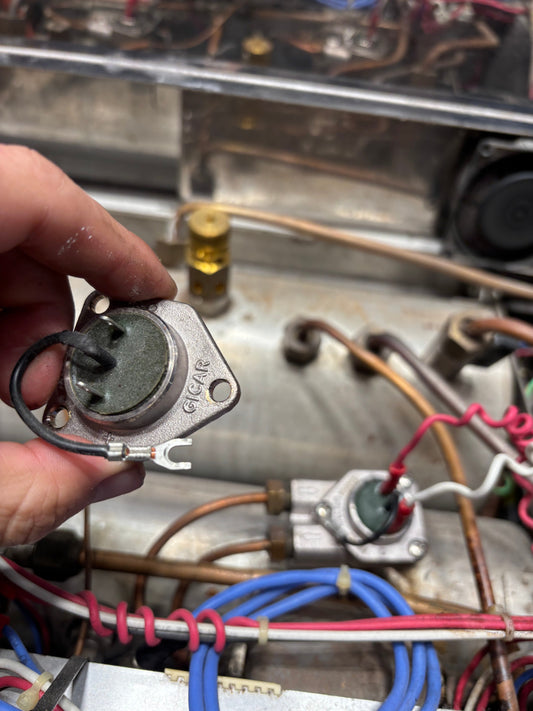 GICAR flowmeter cap removed from La Marzocco espresso machine