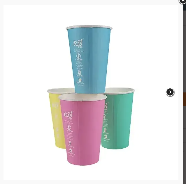 Pastel Single Wall 12oz Eco Paper Coffee Cups with Lids – 1000 Pack