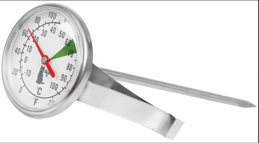 Motta Milk Frothing Thermometer with Clip - Stainless Steel