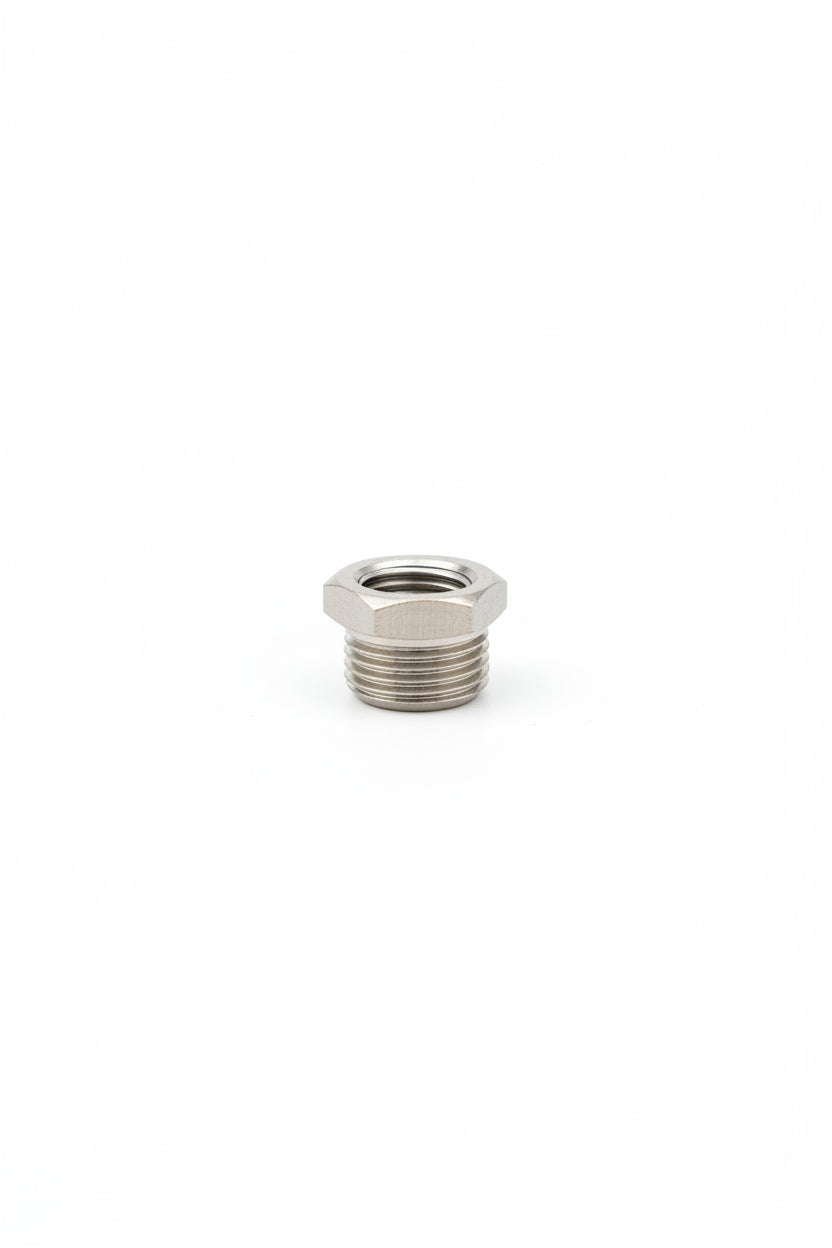 Espresso machine reducing bushing 3/8 inch BSP male to 1/4 inch BSP female thread adapter