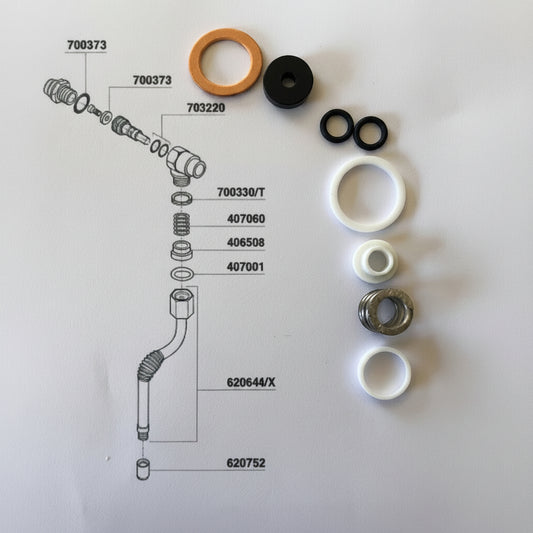 Rancilio Silvia and Silvia Pro X Steam Rebuild Kit New Style - O-rings and Gaskets